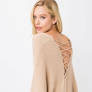 Sweater with laced back detail
